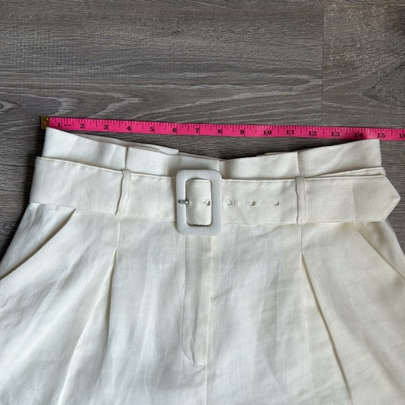 Veronica Beard Ashford Belted High Waist Linen Blend Shorts 8 - Picture 3 of 13